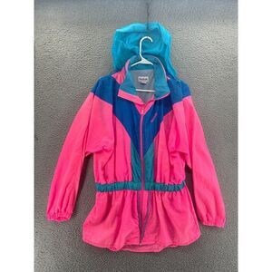 REEBOK SPORT Windbreaker‎ Women's Large Jacket Nylon Colorblock Zip Lined